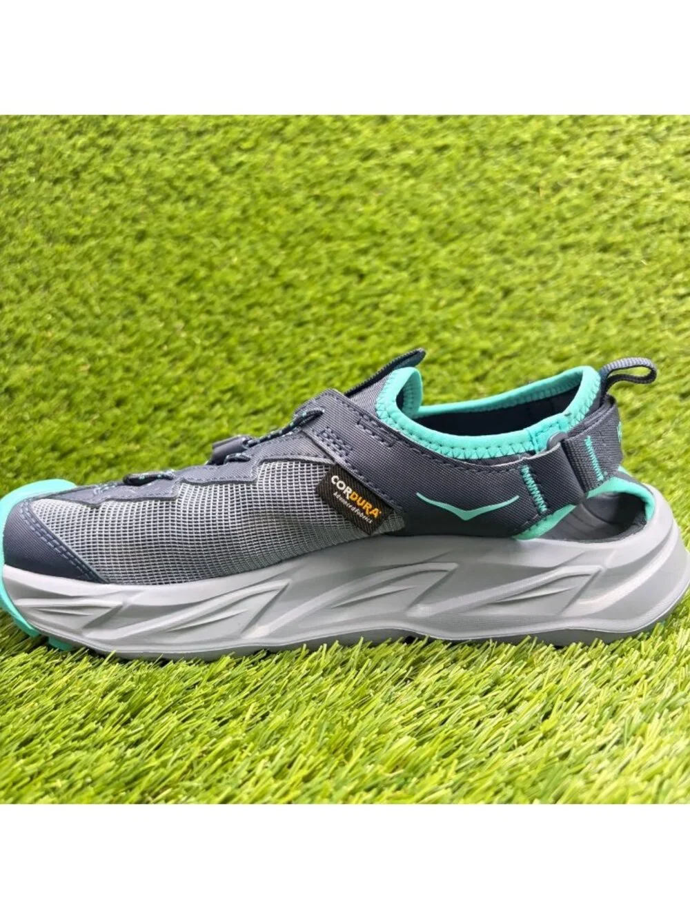 Hoka One One Hopara 2 Boys Size 6Y Blue Slate Gray Athletic Sport Hiking Sandals